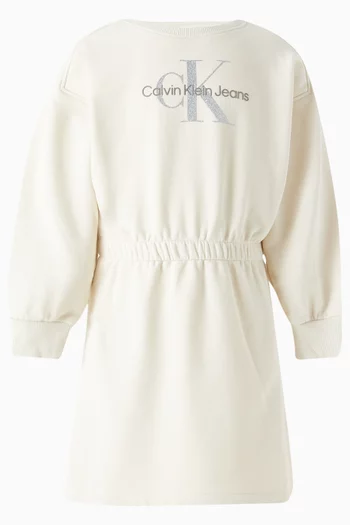 Logo Flared Dress in Cotton