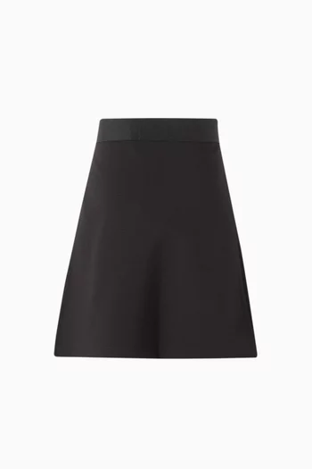 Logo Flared Skirt in Viscose-blend