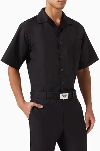 Triangle Logo-buckle Belt in Re-Nylon