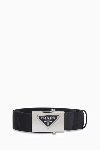 Triangle Logo-buckle Belt in Re-Nylon