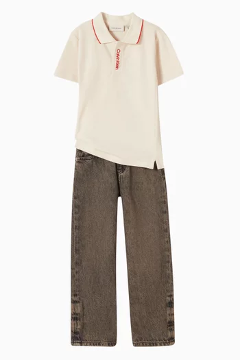 Logo Polo T-Shirt in Cotton