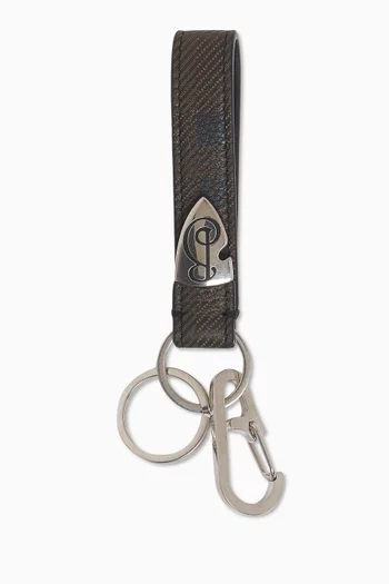 B Shield Charm in Leather