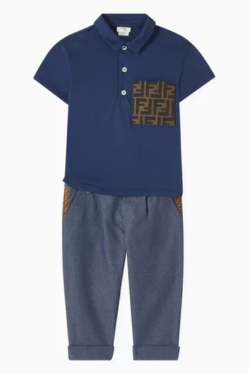 FF Patch Polo Shirt in Cotton