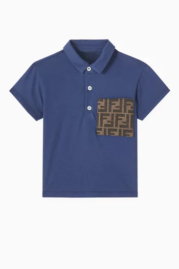 FF Patch Polo Shirt in Cotton