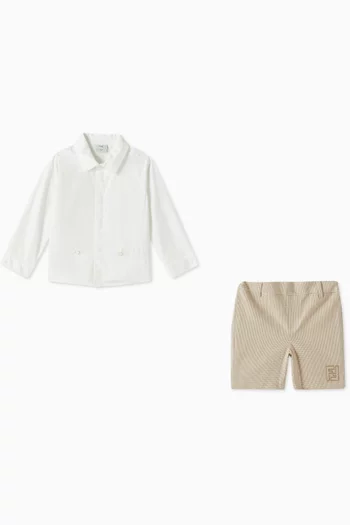 Polo Collar Romper in Cotton
