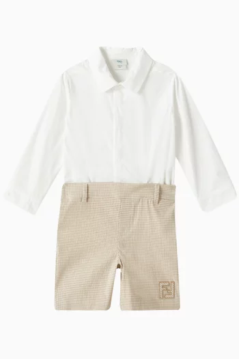 Polo Collar Romper in Cotton