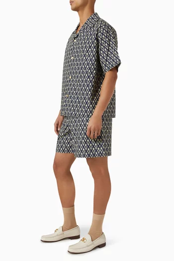 Toute La V-print Bermuda Shorts in Cotton-poplin
