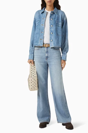 Featherweight Logan Wide-Leg Jeans in Denim