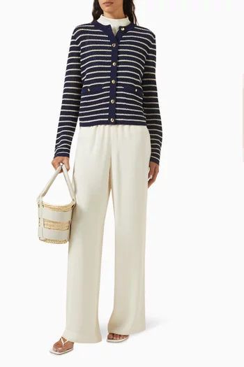 Viola Striped Cardigan in Cotton Blend