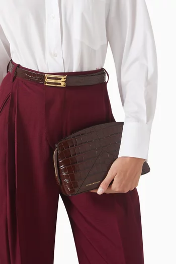 Victoria Crossbody Bag in Croc-embossed Leather