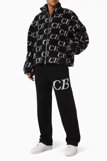 CB Monogram Jacket in Wool Fleece