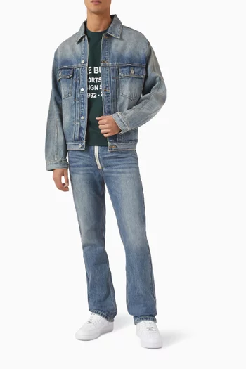 Pleated Cropped Jacket in Denim