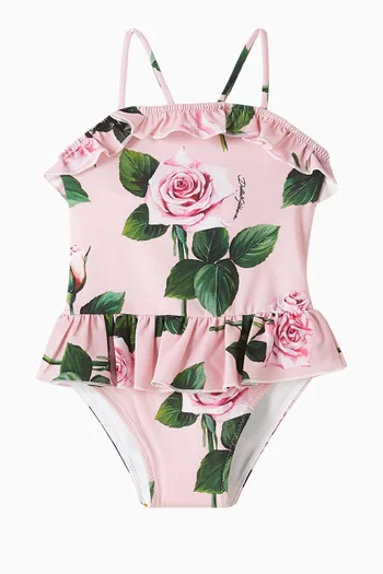 Rose-print Swimsuit