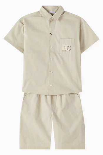Logo-embroidered Shirt in Cotton-gabardine