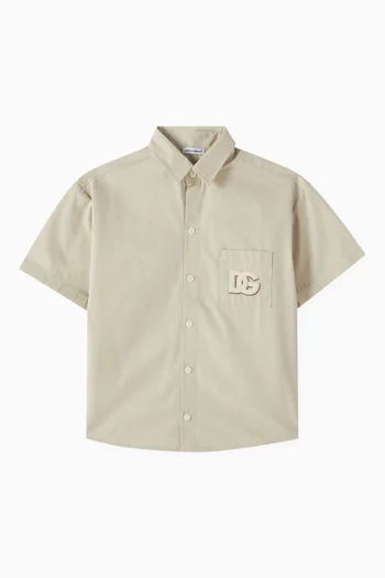 Logo-embroidered Shirt in Cotton-gabardine
