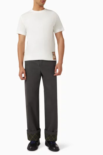 Check Label T-shirt in Cotton