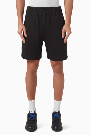 Check Label Shorts in Cotton Jersey