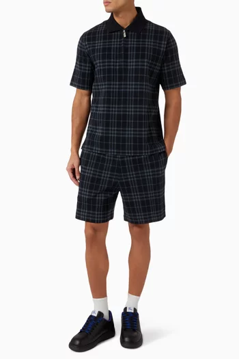 Check Shorts in Cotton-blend