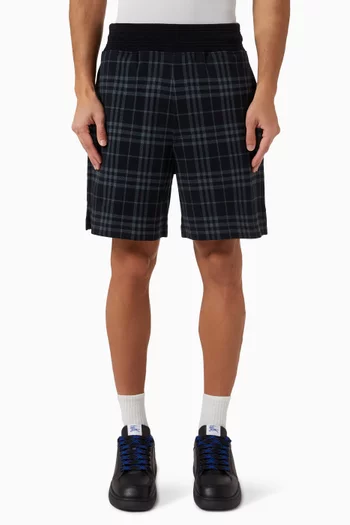 Check Shorts in Cotton-blend