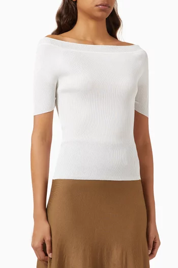 Nadine Off-shoulder Top in Rib-knit