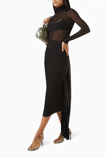 Aura Midi Skirt in Viscose-knit