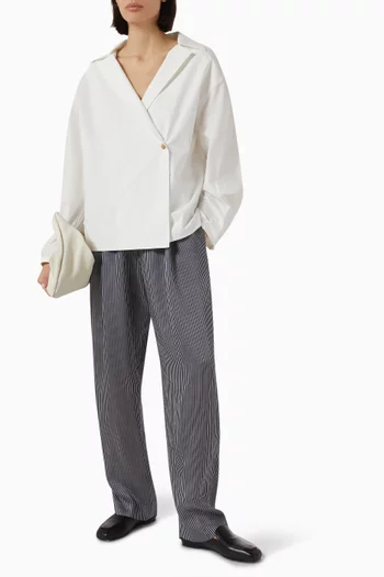 Ashton Wrap-front Top in Poplin