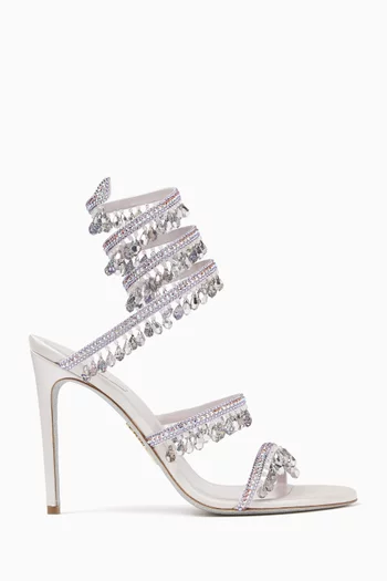Chandelier Crystal 105 Sandals in Satin