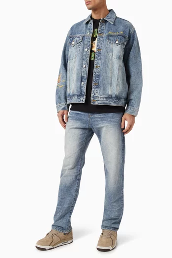 Duck Embroidered Jeans in Denim