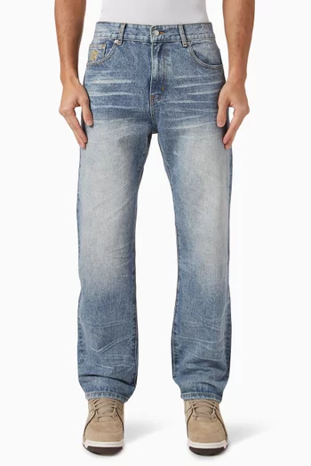 Duck Embroidered Jeans in Denim