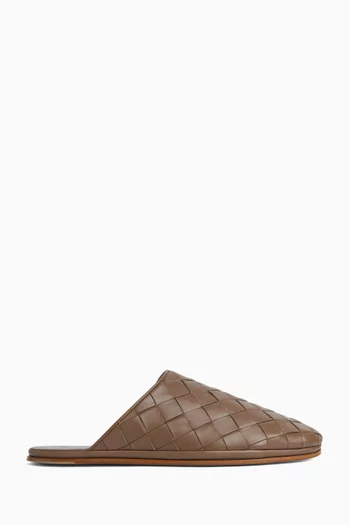 Sunday Slippers in Intrecciato Leather