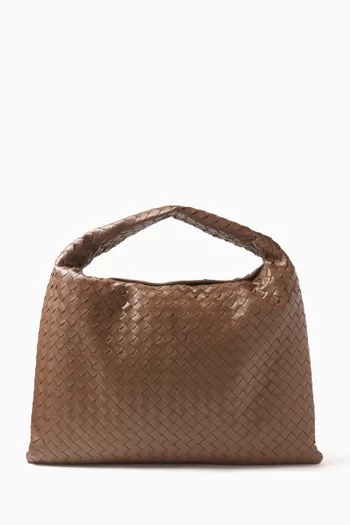 Large Hop Shoulder Bag in Intrecciato Leather