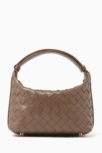 Mini Wallace Shoulder Bag in Intrecciato Leather