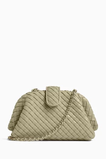 Small Lauren 1980 Clutch with Chain in Intrecciato Leather