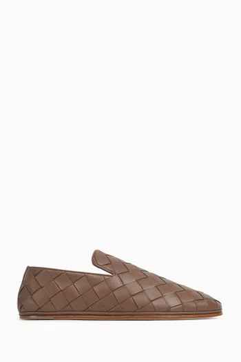 Sunday Padded Mule Sandals in Intrecciato Leather