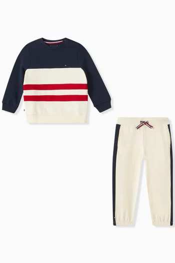 Colour Block Tracksuit in Cotton