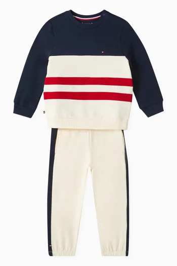 Colour Block Tracksuit in Cotton