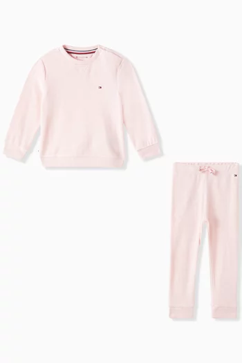 Logo-embroidered Tracksuit Set in Cotton Towelling