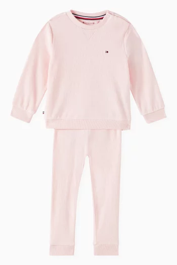 Logo-embroidered Tracksuit Set in Cotton Towelling