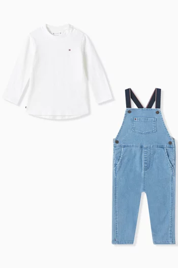 Denim Dungarees in Cotton