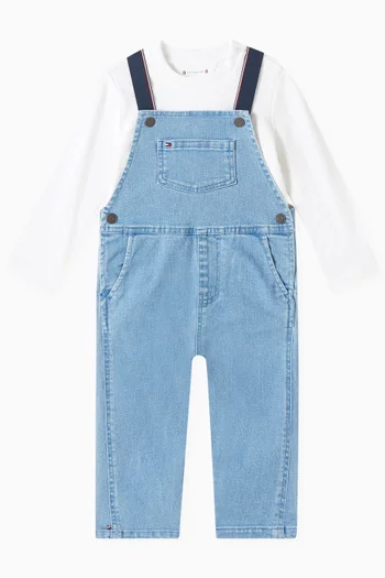 Denim Dungarees in Cotton