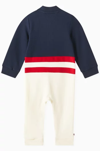 Colour-Blocked Baseball Collar Pyjama