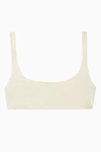 قطعة بيكيني علوية بحواف مستديرة تيري مطاطي