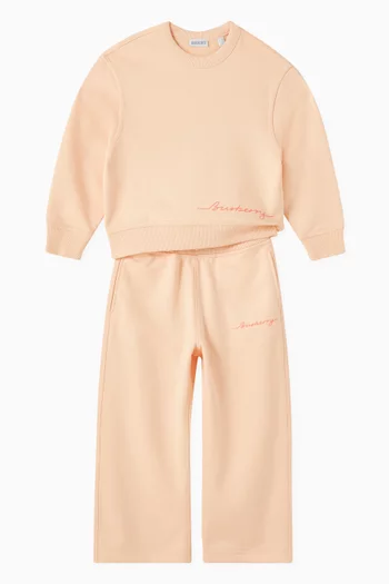 Logo-print Wide-leg Sweatpants in Cotton