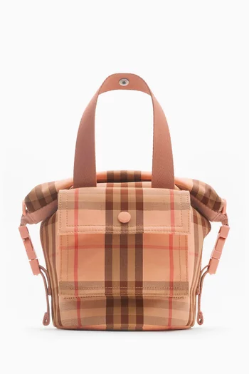 Check Tote Bag in Cotton