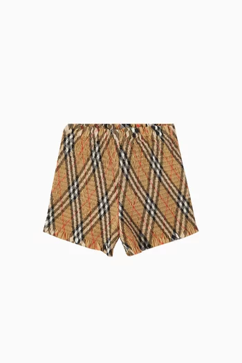 Remy Smocked Shorts in Cotton-poplin