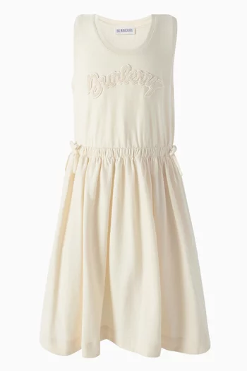 Logo-patch Midi Dress in Cotton-jersey