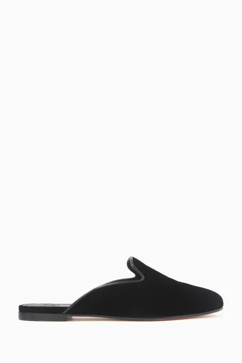 Flat Mules in Velvet