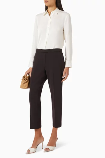 Straight-fit Shirt in Silk Satin