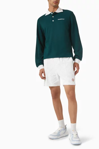 Logo Polo Shirt in Viscose Blend