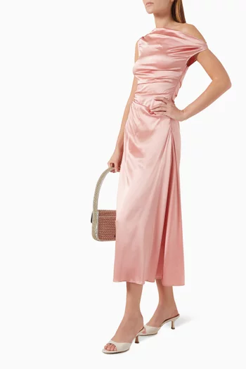 Phare Off-shoulder Dress in Silk Blend